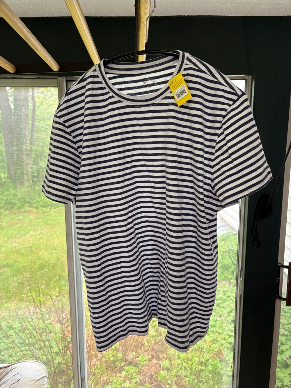 Primary Navy and White Striped Short Sleeve Crew Tee